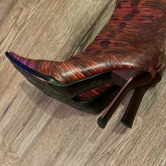 Giuseppe Zanotti burgundy reptile embossed boots size - 36 - Picture 5 of 8